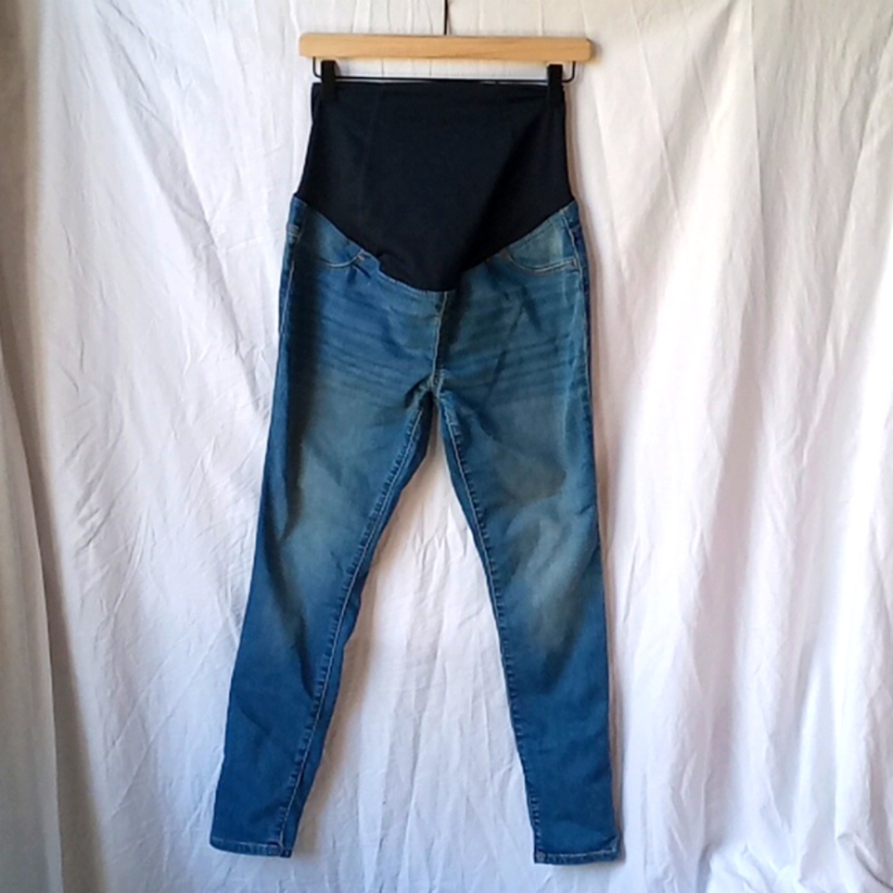 Isabel Maternity By Ingrid & Isabel Jeggins Size 2 Blue Crossover Panel